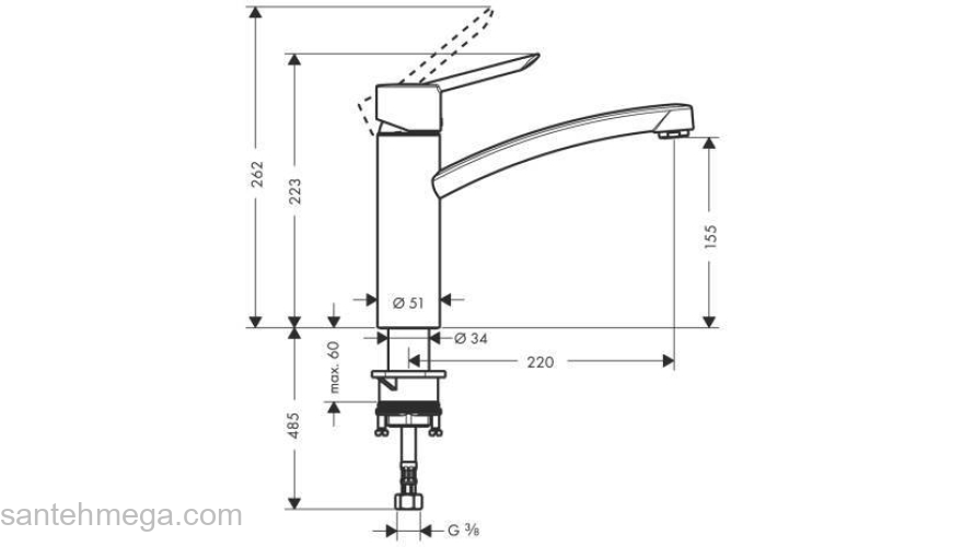 Смеситель для кухни HANSGROHE Focus S 31786000. Фото
