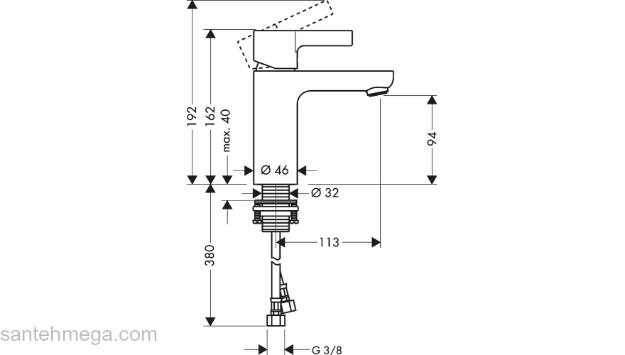 Смеситель Hansgrohe Metris S для раковины 31068000, хром. Фото