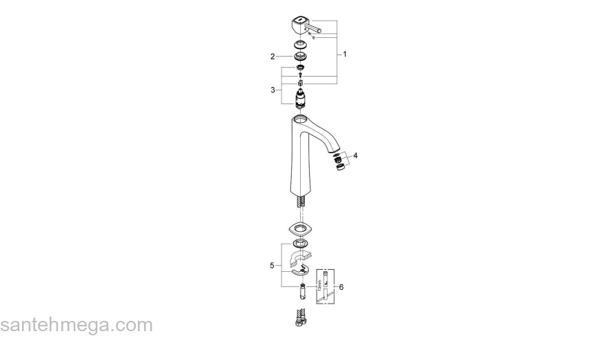 Смеситель для раковины GROHE Grandera 23313IG0. Фото