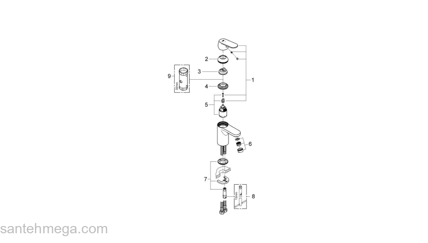 Смеситель для раковины GROHE Eurosmart Cosmopolitan 2337600E. Фото