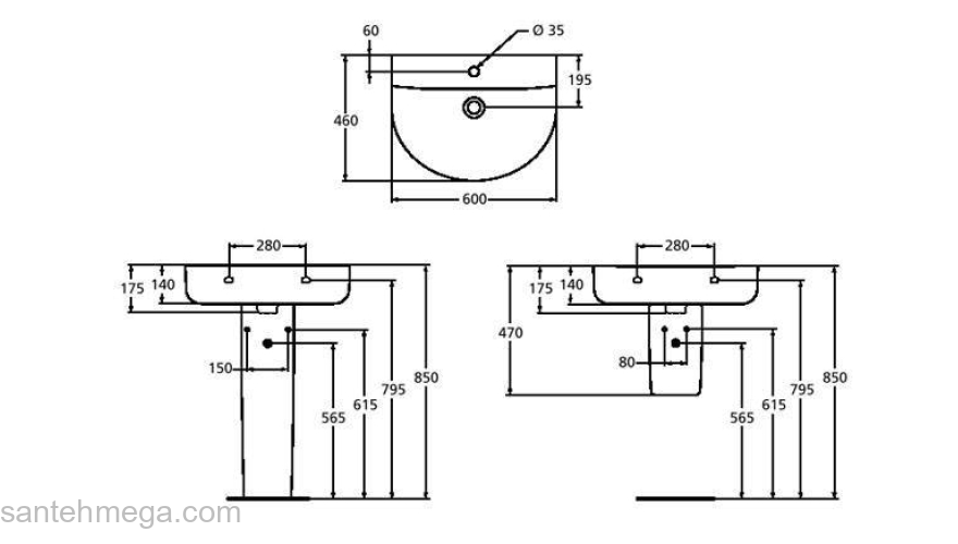 Раковина IDEAL STANDARD Connect Arc 60х46 E787501. Фото