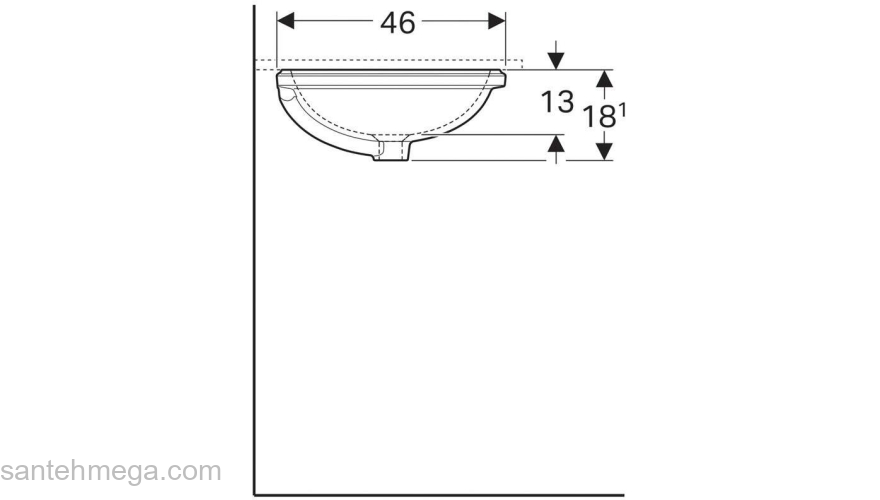 Раковина встраиваемая GEBERIT VariForm 61х46 500.758.01.2. Фото
