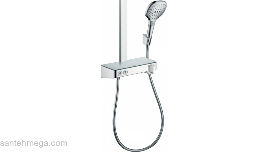 Душевая стойка Hansgrohe Raindance Select Push 300 2jet Showerpipe хром 27126000. Фото