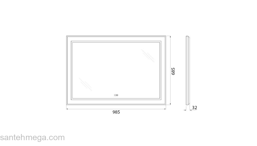 Зеркало BELBAGNO Kraft 99х69 SPC-KRAFT-985-685-TCH-WARM Зеркало BELBAGNO Kraft 99х69 SPC-KRAFT-985-685-TCH-WARM. Фото