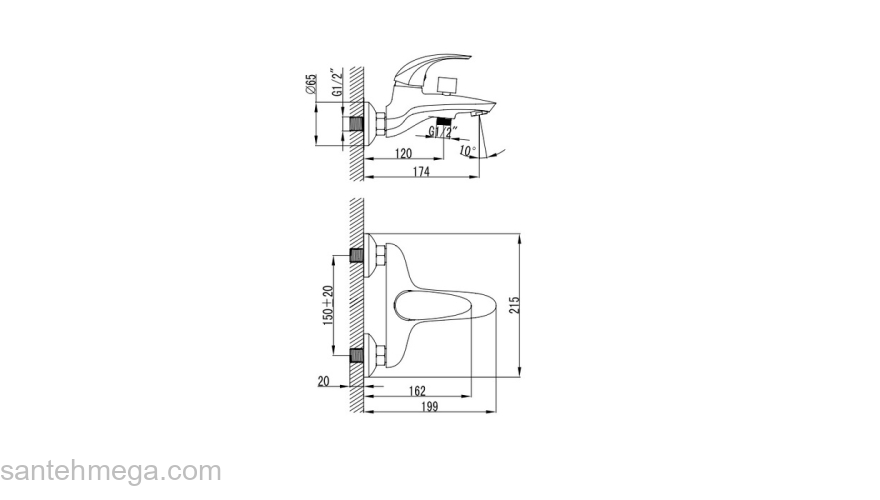 Смеситель для ванны IDDIS Leaf LEASB00I02. Фото