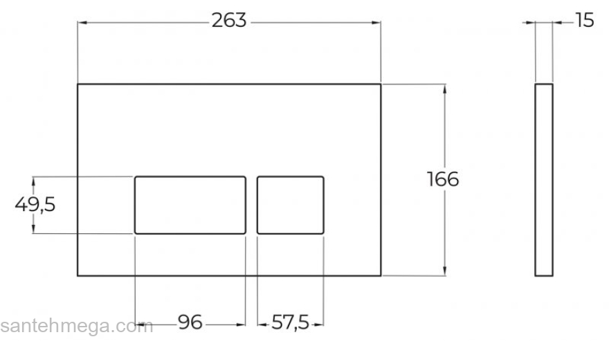 Кнопка смыва BelBagno Чёрный матовый BB044NERO. Фото