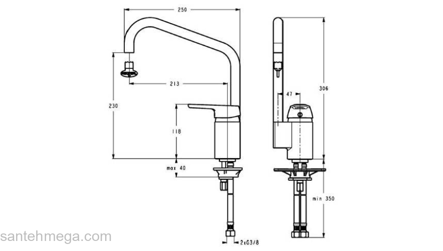 Смеситель для кухни IDEAL STANDARD Cerasprint 2012 B9576AA. Фото
