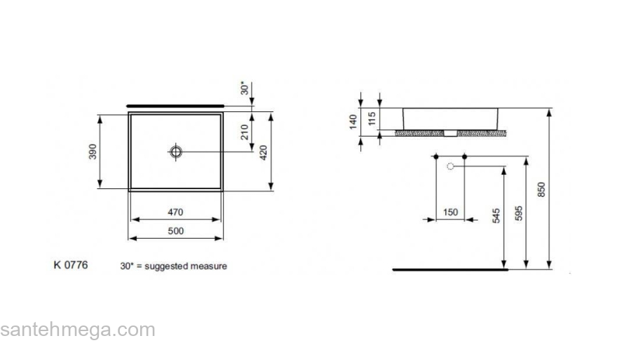 Раковина IDEAL STANDARD Strada 50х42 K077601. Фото