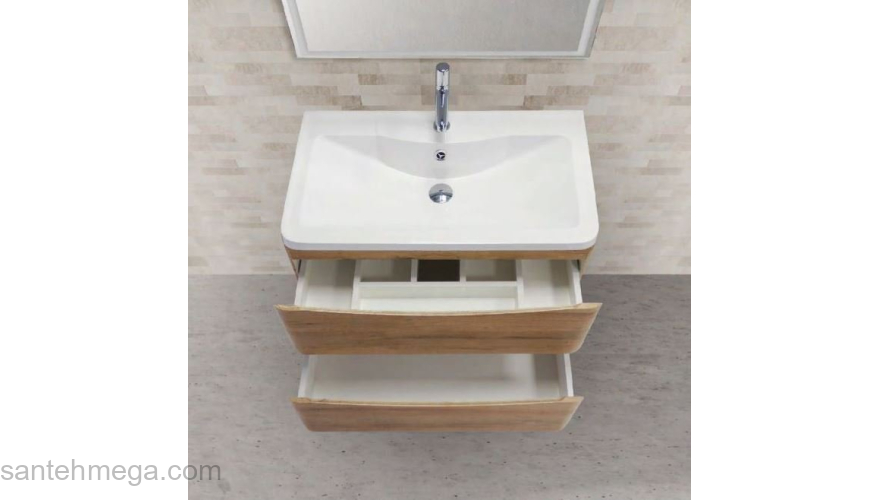 Тумба под раковину подвесная BELBAGNO ACQUA-800-2C-SO-RR Rovere Rustico. Фото