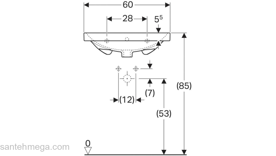 Раковина встраиваемая GEBERIT Аcanto 60х48 500.620.01.2. Фото