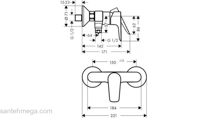 Смеситель для душа Hansgrohe Talis E 71760140. Фото