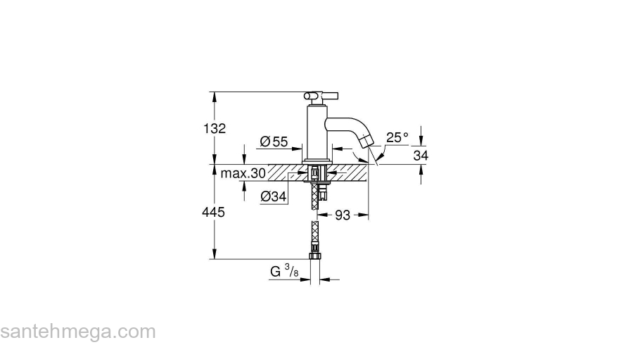 GROHE 20021000 Atrio Ypsilon Вертикальный вентиль. Фото