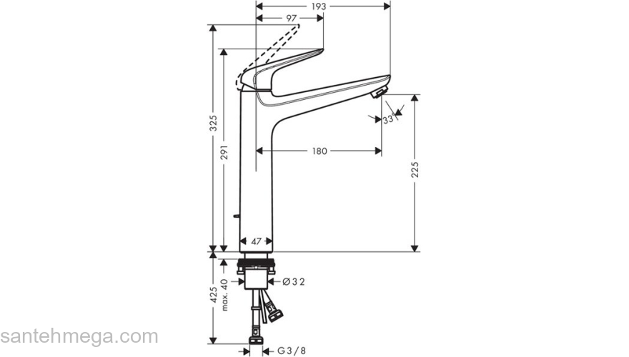 Смеситель для раковины Hansgrohe Novus 230 71123000. Фото