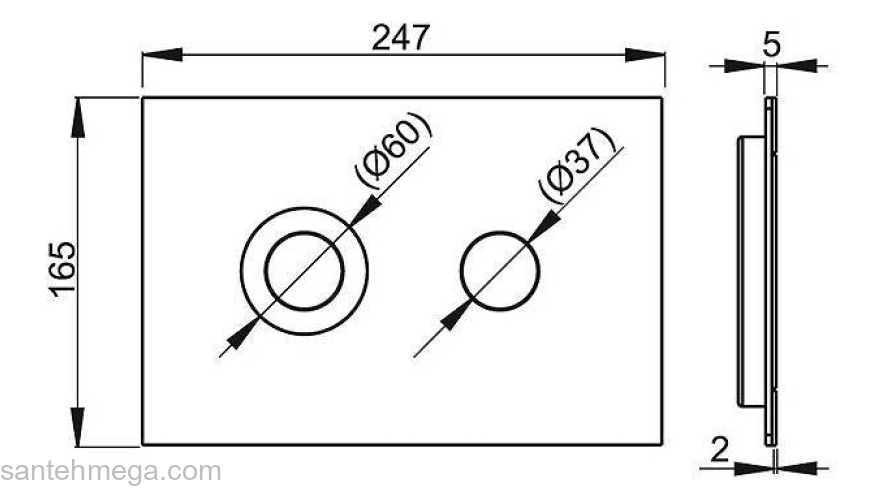 Клавиша смыва AlcaPlast Flat Turn. Фото