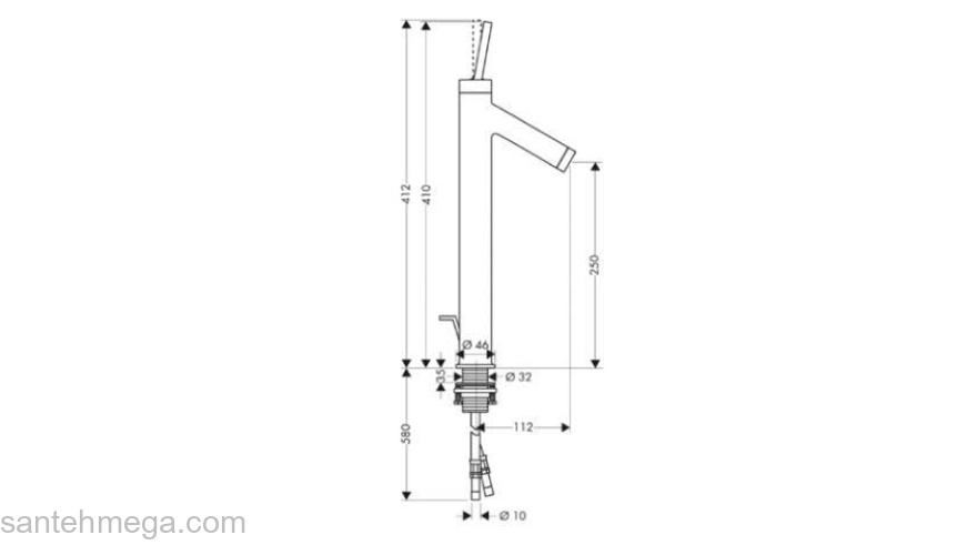 Смеситель для раковины AXOR Starck 10120000. Фото