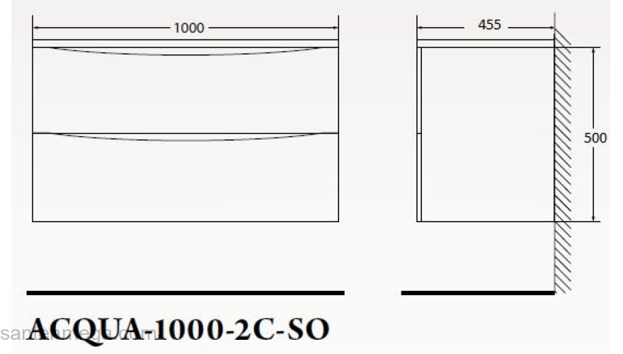 Тумба под раковину подвесная BELBAGNO ACQUA-1000-2C-SO-RNG Rovere Nature Grigio. Фото