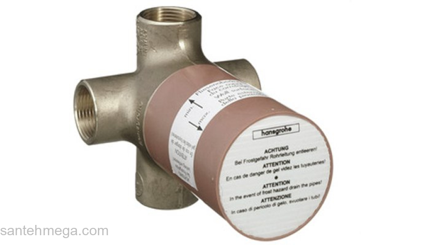 Скрытая часть запорно-переключющего вентиля Hansgrohe Quattro 15930180. Фото