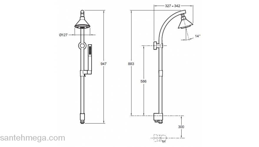 Душевая система JACOB DELAFON Moxie E8078-CP. Фото