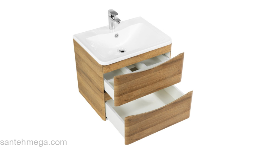 Тумба под раковину подвесная BELBAGNO ACQUA-600-2C-SO-RR Rovere Rustico. Фото