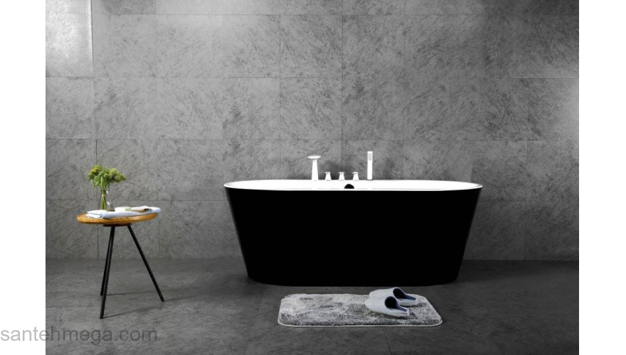 Ванна акриловая отдельностоящая BELBAGNO BB200-1700-800-NERO. Фото