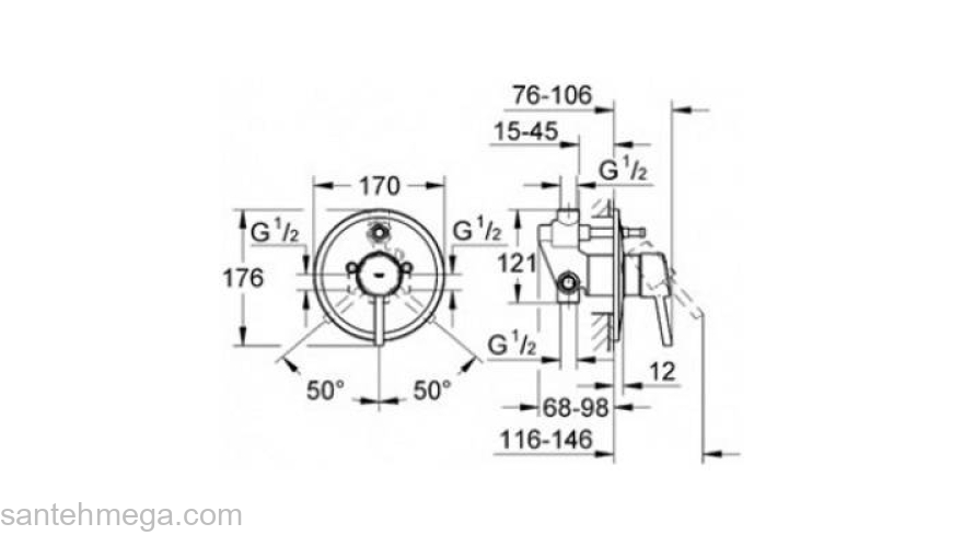 Смеситель для душа GROHE Concetto New 32213001 (комплект). Фото