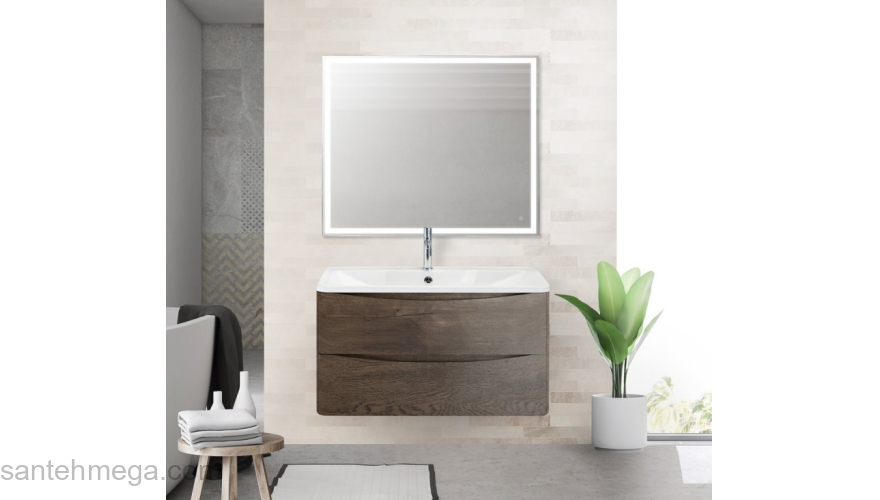 Тумба под раковину подвесная BELBAGNO ACQUA-1000-2C-SO-RNG Rovere Nature Grigio. Фото