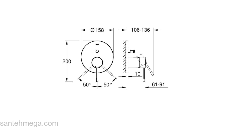 Смеситель для ванны GROHE 24058GN1 Essence, холодный рассвет, матовый. Фото