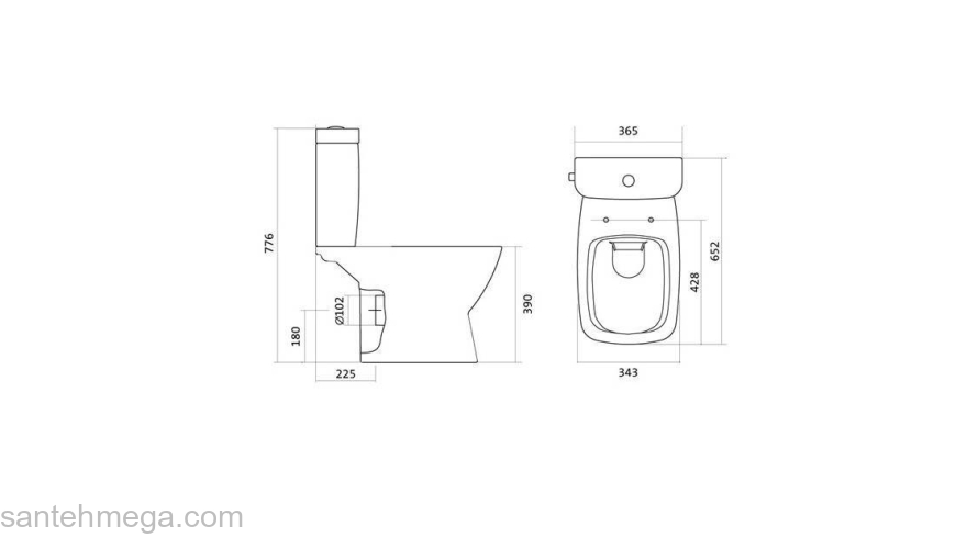 Унитаз-компакт безободковый SANTEK Нео Rimless 1.WH30.2.418. Фото