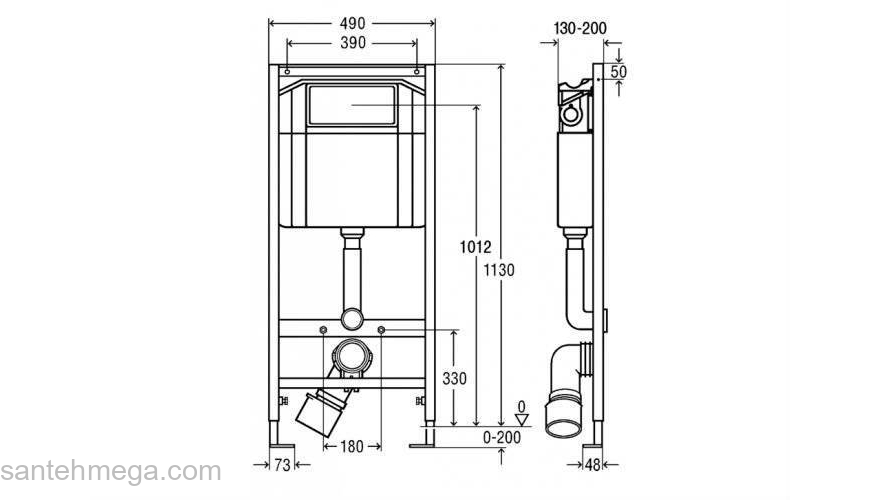 Комплект для подвесного унитаза VIEGA Eco 727550. Фото