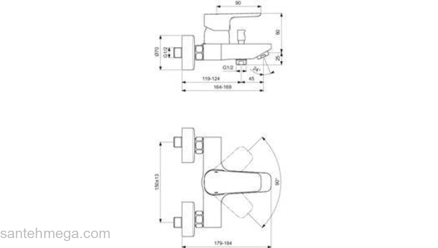 Смеситель для ванны IDEAL STANDARD Ceraplan III B0718AA. Фото
