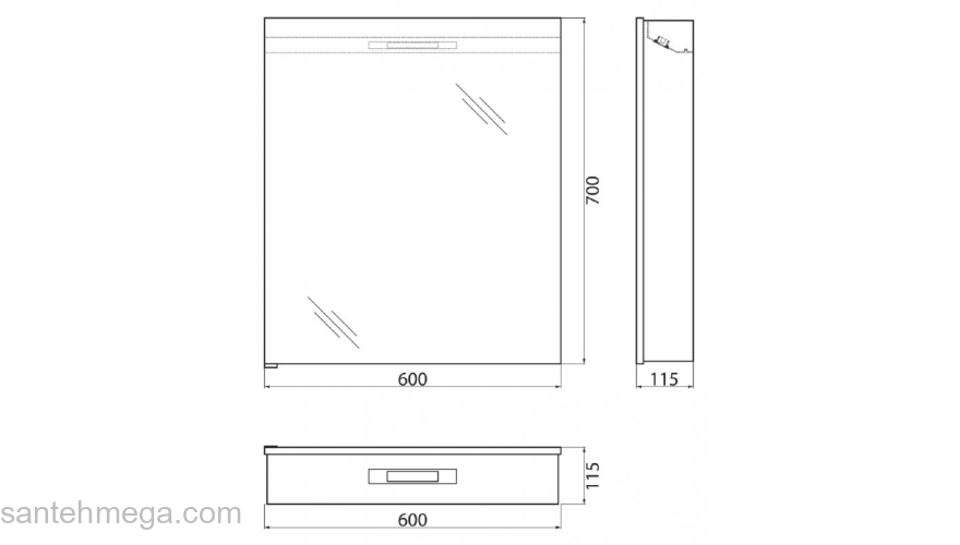 Зеркальный шкаф BELBAGNO 60х70 SPC-1A-DL-BL-600