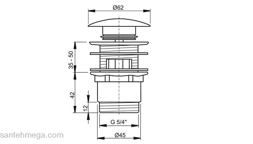 Слив для умывальника RAVAK Click-Clack X01437. Фото
