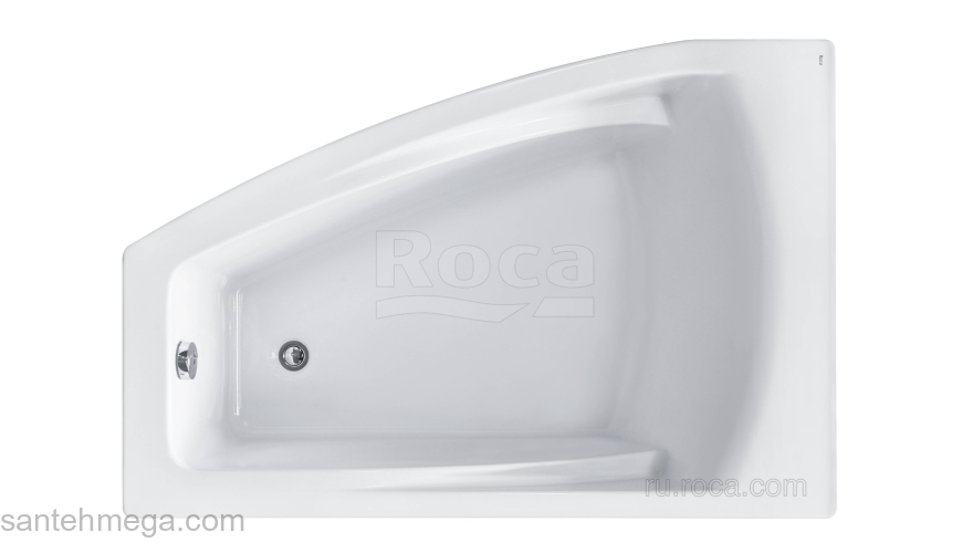Ванна ROCA Hall Angular 150х100 асимметричная правая белая ZRU9302865. Фото