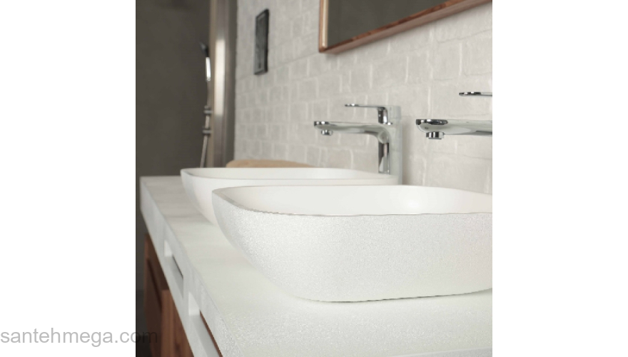 Раковина ACQUABELLA COLEZZIONI 58х38 LAVABO_ON-TOP_RECTANGLE_SLATE_BLANCO. Фото