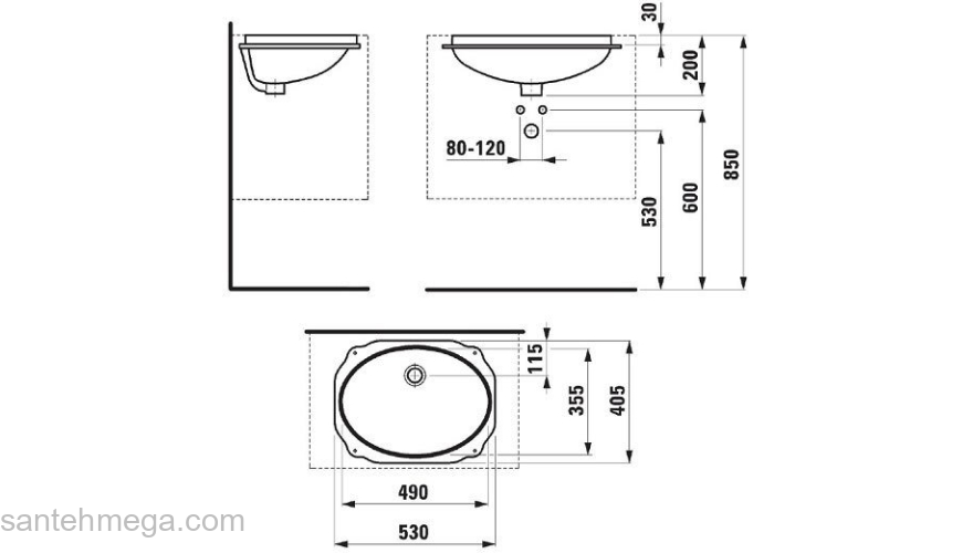 Раковина встраиваемая LAUFEN Birova 53х41 8.1119.1.000.000.1. Фото