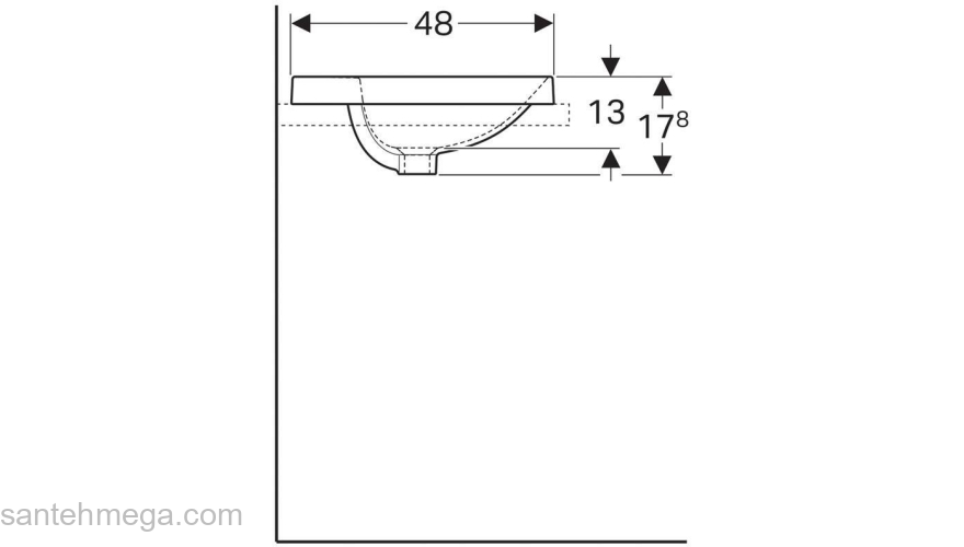 Раковина встраиваемая GEBERIT VariForm 60х48 500.726.01.2. Фото