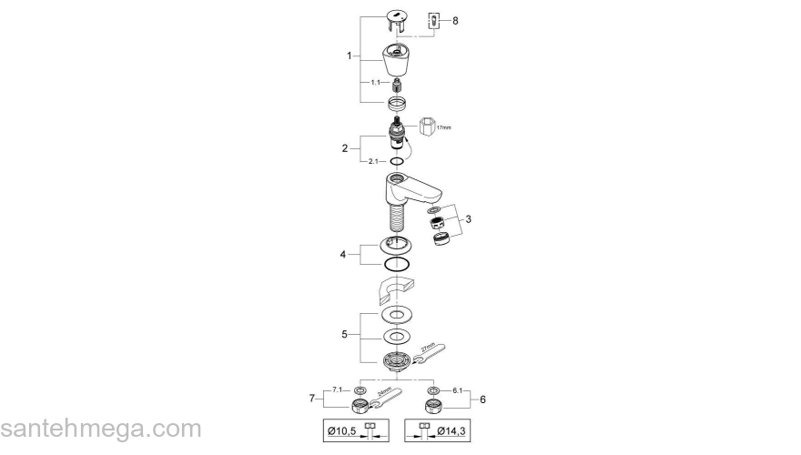 GROHE 20405001 Costa S Вертикальный вентиль. Фото