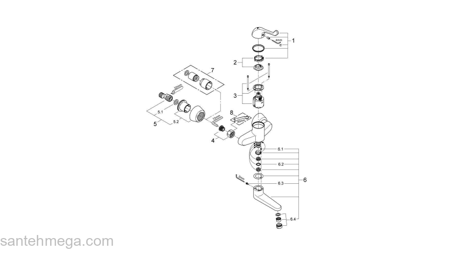 Смеситель для раковины GROHE Euroeco Special 32792000. Фото