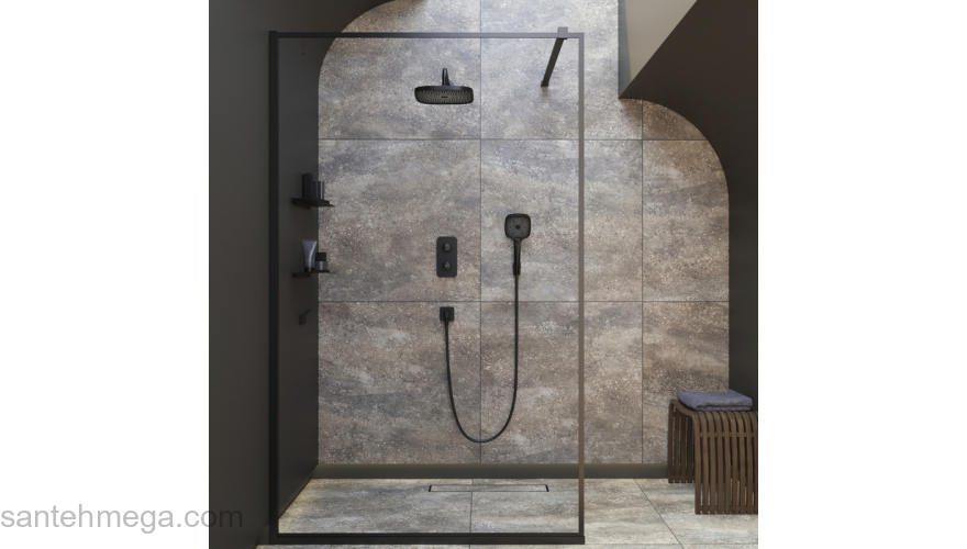 Лейка для душа квадратная черная SpaHome IDDIS SPA3FSBi18. Фото