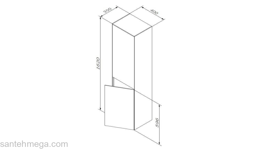 Шкаф-пенал подвесной 40 см, универсальный, элегантный серый AM.PM Inspire 2.0 M50ACHX0406EGM. Фото
