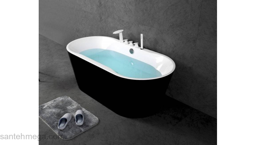 Ванна акриловая отдельностоящая BELBAGNO BB200-1700-800-NERO. Фото