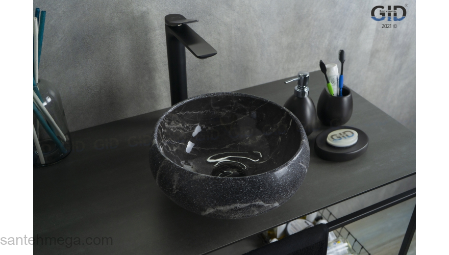 Раковина накладная GID Mnc480 31х31 54432 Под камень. Глянцевый. Фото