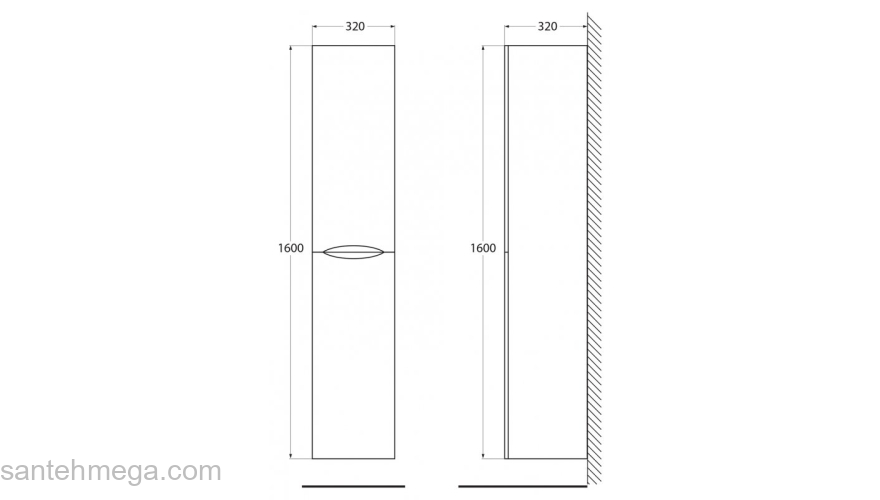 Шкаф подвесной BELBAGNO ACQUA-1600-2A-SC-BL-P Bianco Lucido. Фото