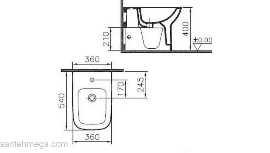 Биде напольное VITRA S20 5509B003-0288. Фото