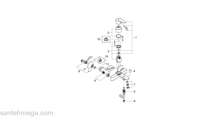 GROHE 23334000 BauEdge Смеситель для ванны. Фото