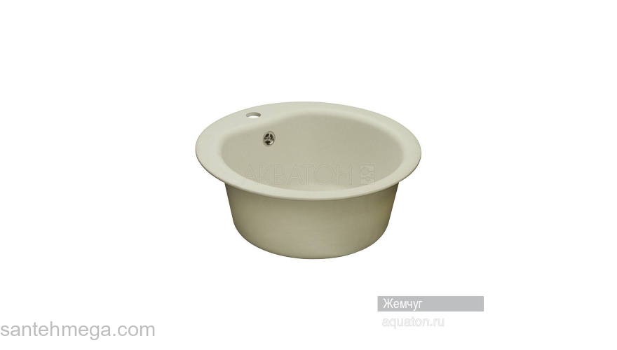Мойка для кухни Акватон Мида круглая жемчуг 1A712732MD240. Фото