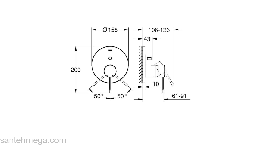 Смеситель для ванны GROHE 24058GN1 Essence, холодный рассвет, матовый. Фото