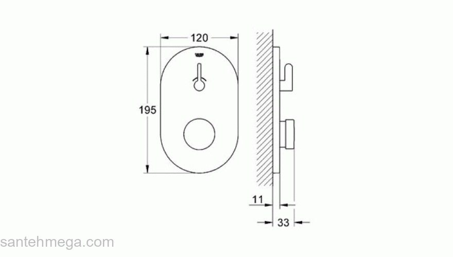 Смеситель для душа GROHE Eurosmart Cosmopolitan S 36321000 (внешняя часть). Фото