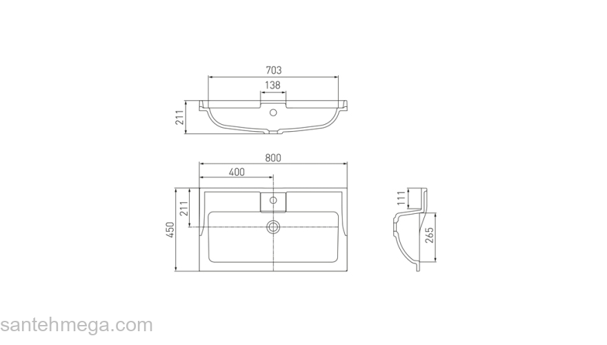 Раковина Aquaton Фабиа 80 1A708031FB010. Фото