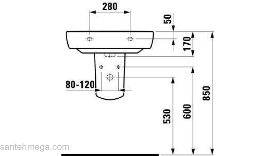 Раковина подвесная LAUFEN Pro 55х44 8.1095.1.000.104.1. Фото